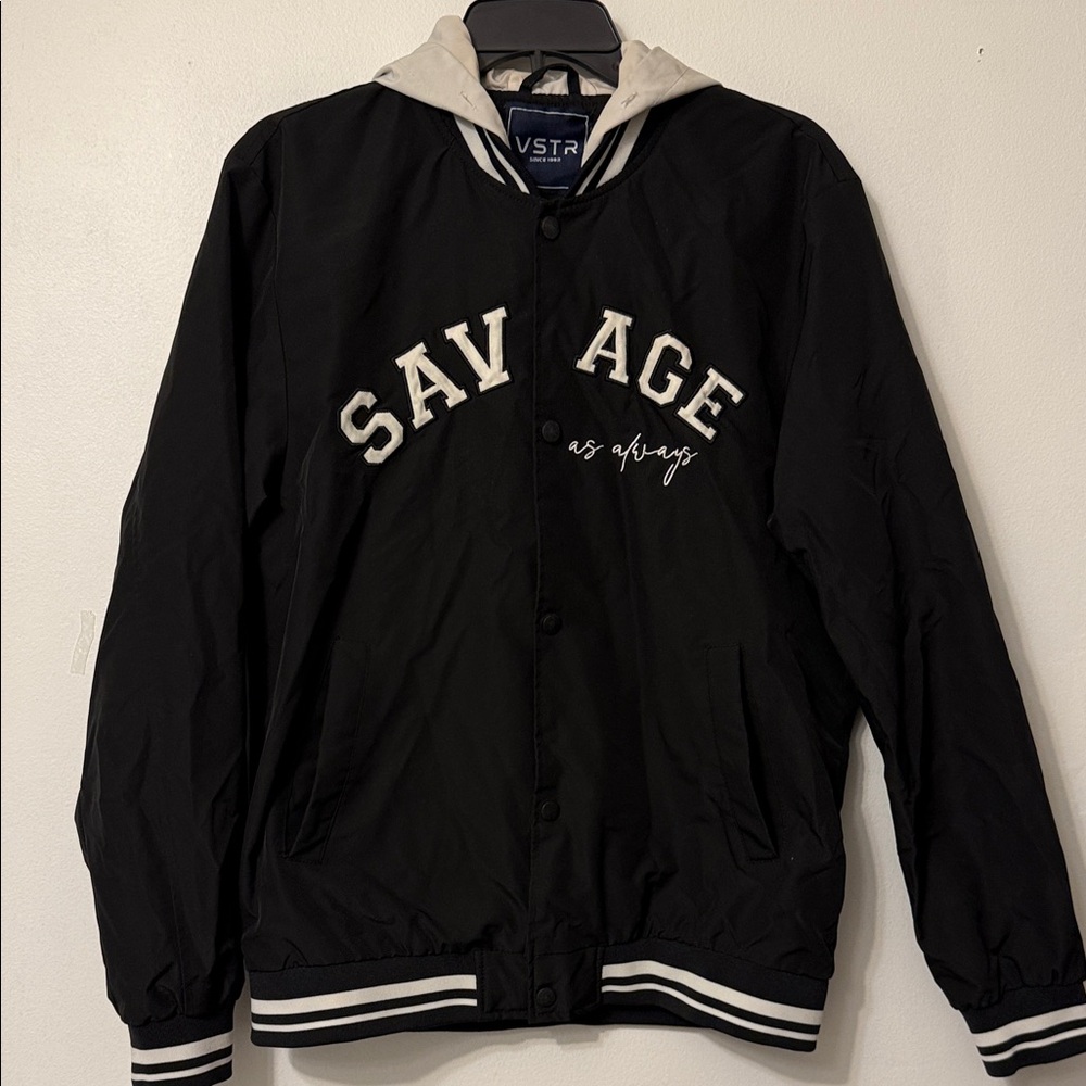 Black Jacket with White Accents